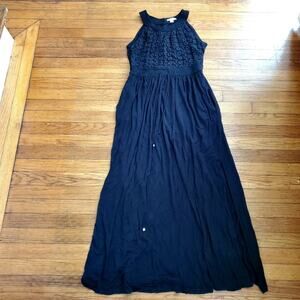 Calvin Klein Black Maxi Sleeveless Stretch Soft Dress 12